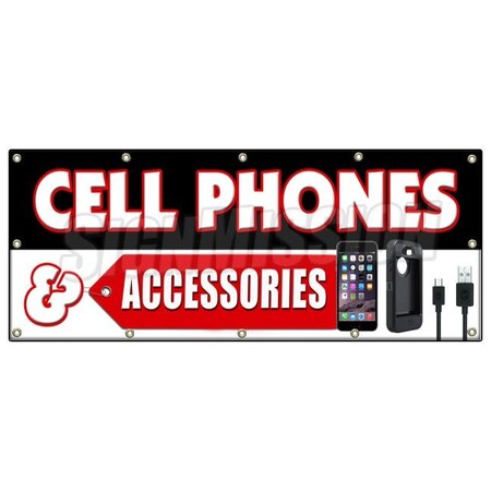 Signmission CELL PHONES AND ACCESSORIES BANNER SIGN burner lg samsung no contract B-120 Cell Phones And Accessor